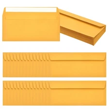 60 Pack Golden #10 Business Envelopes, Letter Size Envelopes