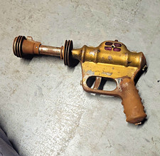 Buck Rogers Vintage Space Ray Gun Toy Pistol Gold Metal w/ Red Windows 1930
