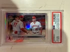 Shohei OHTANI & Mike TROUT 2022 Topps Update 'MVP Caliber' Rainbow Foil PSA 9