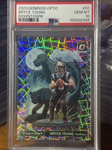 2023 DONRUSS OPTIC #D1 🔥DOWNTOWN! BRYCE YOUNG (RC)🔥PSA 10