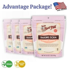  Pack of 4 Bob's Red Mill Baking Soda,Non GMO, Vegan, Paleo Friendly, 16 oz 