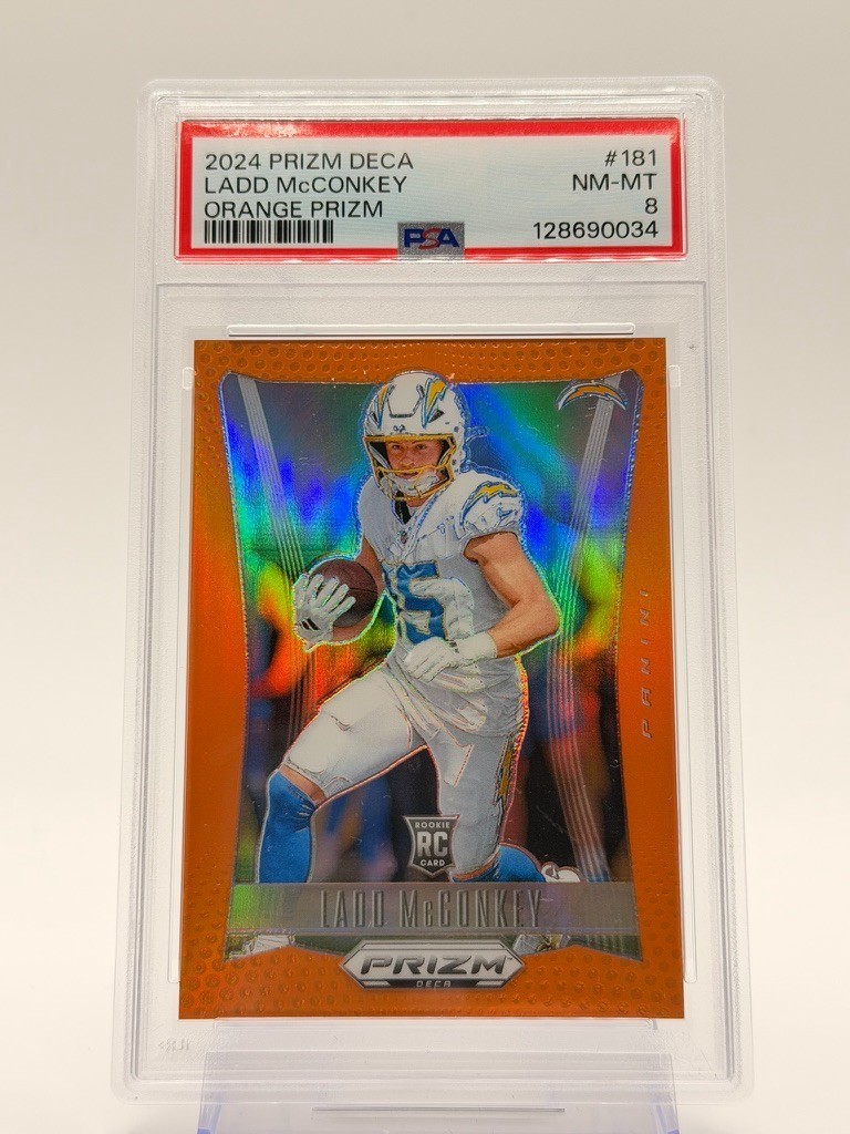 2024 Panini Prizm Deca - Ladd McConkey #181 ORANGE PRIZM /49 (RC)