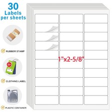 750-150000 1'' x 2 5/8'' Blank Laser InkJet Mailing Adhesive Address Labels 30up