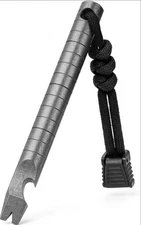 TISUR Titanium Pocket Pry Bar，EDC Keychain Carabiner Multitool