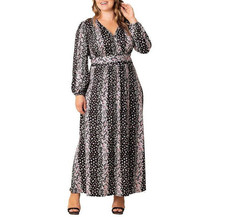 Kiyonna Plus Size Kelsey Long Sleeve Maxi Dress