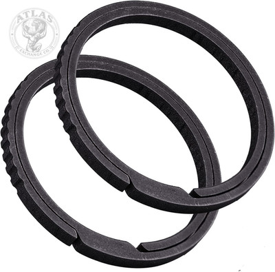 TISUR Titanium Keychain Rings, Split Side Pushing Key Rings Heavy Duty Black Key