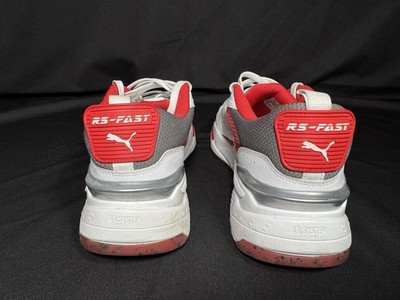 PUMA Scuderia Ferrari Rs Fast Lace Up White Red Sneaker Mens  display picture 3