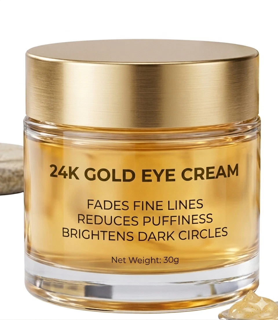 24K Gold Eye Cream Hyaluronic Acid Dark Circles Wrinkles Puffiness Firming 40g