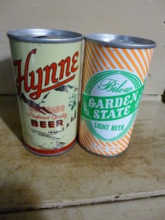 HYNNE & GARDEN STATE WIDE SEAM STEEL BEER CANS [EMPTY CANS READ DESC.]
