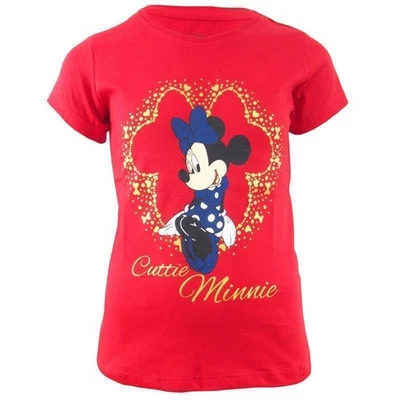 Disney Minnie Mouse T-Shirt Mädchen Rot Kurzarm  Gr. 92 – 128 100% Baumwolle - Bild 1 von 2