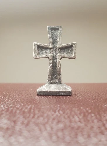 19.9 Grams .999 Fine Silver RIP Cross Tombstone Hand Pour Bullion Mik_C COA