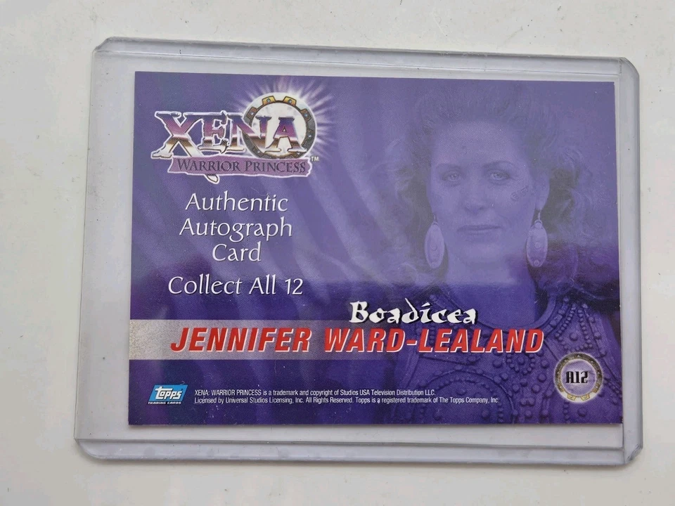 Tarjeta autógrafa auténtica Xena Warrior Princess "Boadicea" JENNIFER WARD LEALAND Foto 3 de 4
