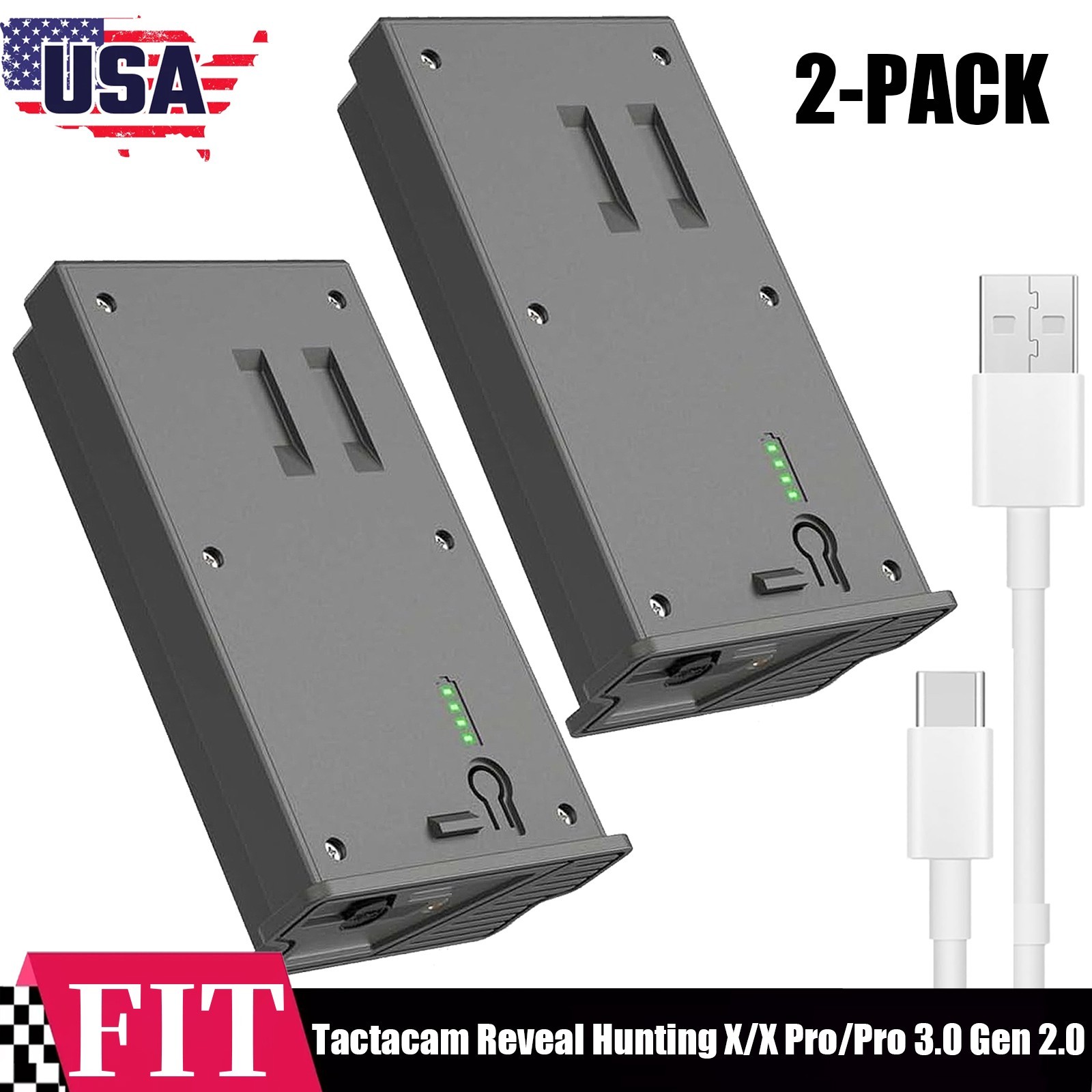 2-PACK Battery for Tactacam Reveal Hunting Trail Camera X Gen 3.0,2.0,Pro 3.0
