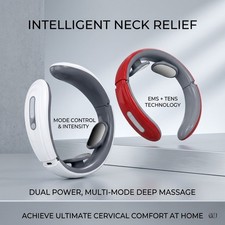 Electric Neck Massager 6 Modes 9 Speeds Pulse Massage Device with Heat Function
