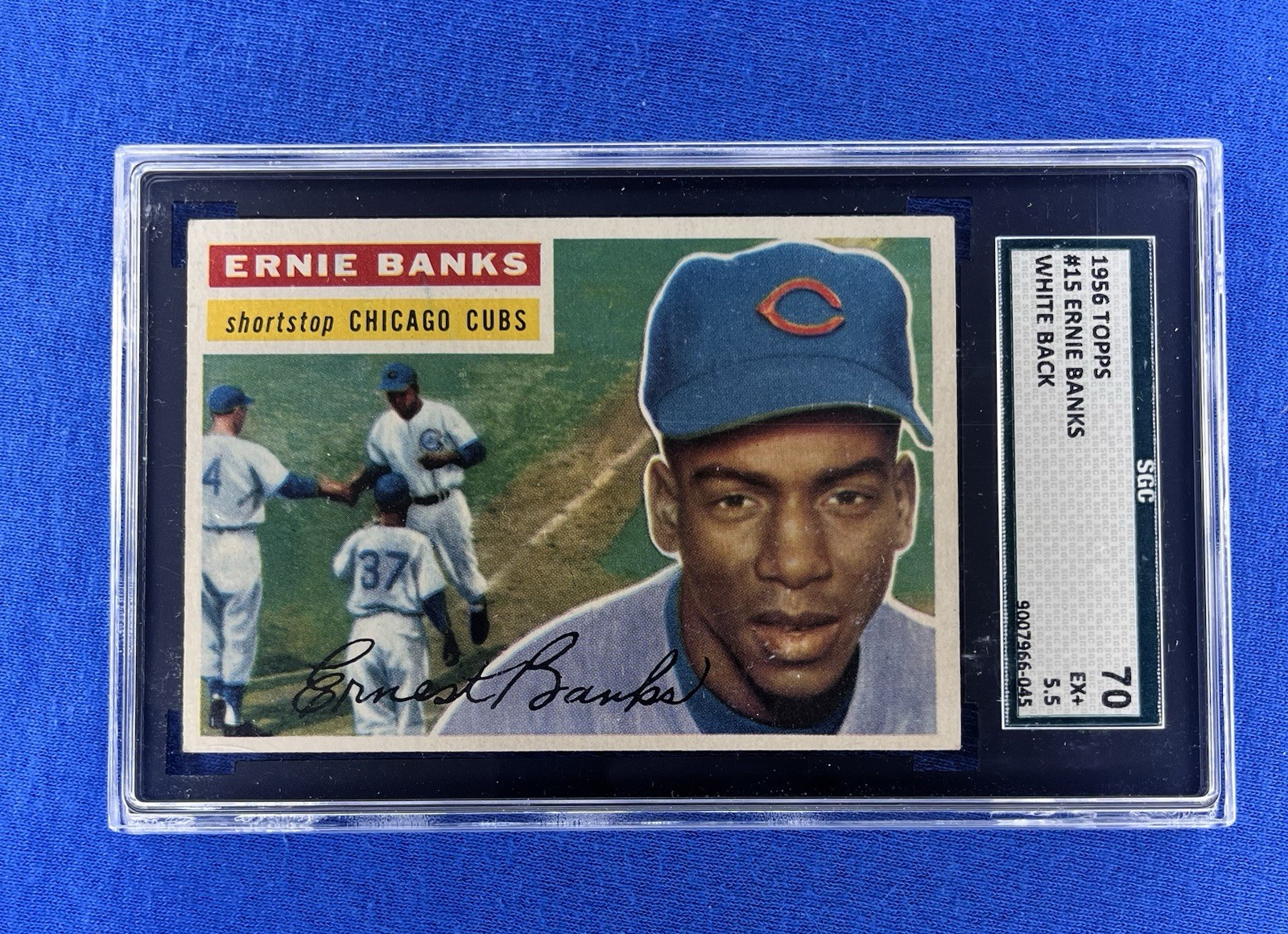 1956 Topps - Ernie Banks #15 White Back SGC 5.5