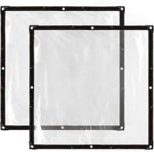 Cosmos 2 Pcs Clear Tarp Cover Heavy Duty Transparent Plastic Tarpaulin Rain Tarp