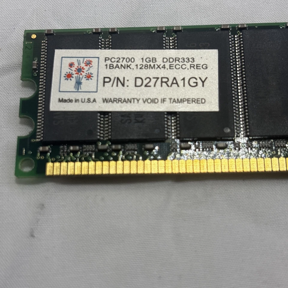 D27RA1GY Super Talent 1GB DDR Registered ECC PC-2700 333Mhz 1Rx4 Memory - Image 2 of 3