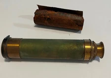 Antique French Brass Spyglass Telescope Nautical 2 Draw 13” - Depose