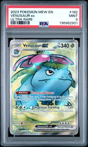 2023 POKEMON MEW EN-151 ULTRA RARE #182 VENUSAUR EX PSA 9