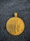 1942 Gold Plated Walking Liberty Half Dollar Medallion Coin