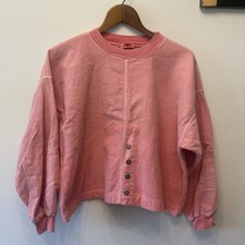 T Paris By Trocadero 80s Cotton Salmon Orange Sweatshirt Size L