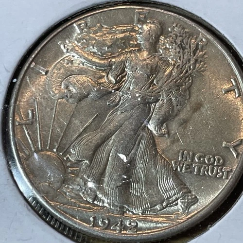 1942-P Walking Liberty Half Dollar In AU Condition