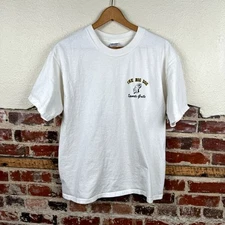 Vintage The Big Dog Shirt Size Large White Short Sleeve Bite Me Funny Humor