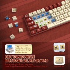 AJAZZ AK680 60% Wired Mechanical Gaming Keyboard,Hot-Swappable Rainbow Backlit 13