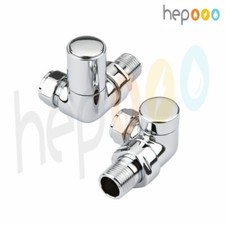 CHROME CORNER TOWEL RAIL RADIATOR RAD VALVE PAIR SOLID BRASS 15MM Corner valve
