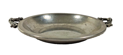 Vintage Shirley Hand-Made Pewter Hammered Bon Bon Bowl Lily of The Valley Handle