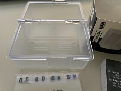 HAN Memo Box Karteibox Klar transluzent A8 Register A-Z und 100 Karten Org/Neu