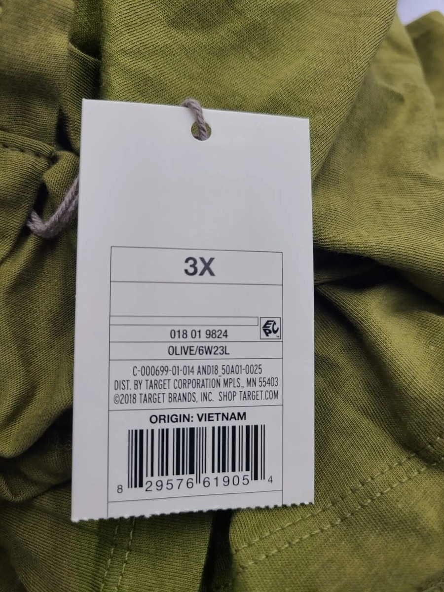 A New Day Womens 3XL 3/4 Sleeve Pull Over Blouse Olive | eBay