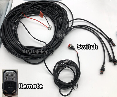JHB Parts 1Set 4Way Switch+Remote (2pins) Wiring for WHITE LED Wheel Rim Strips