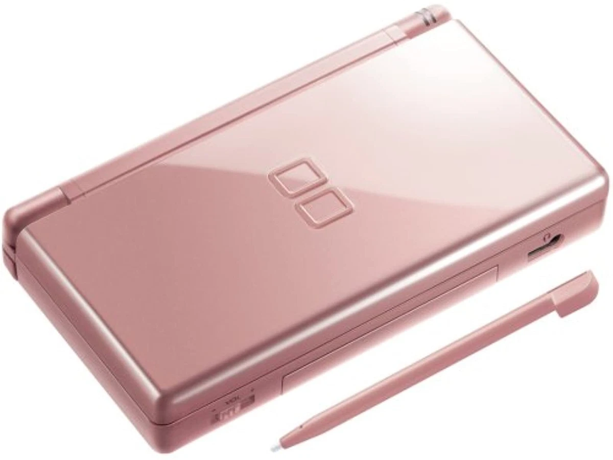 Nintendo DS Lite Metallic Rose Pink Handheld Good Portable System 