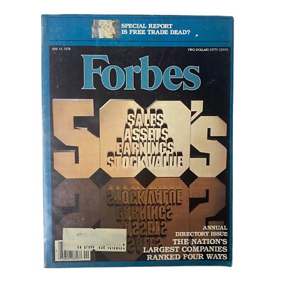 Forbes Magazine May 14, 1979 500's Sales, Assets, Earnings and Stock Value
