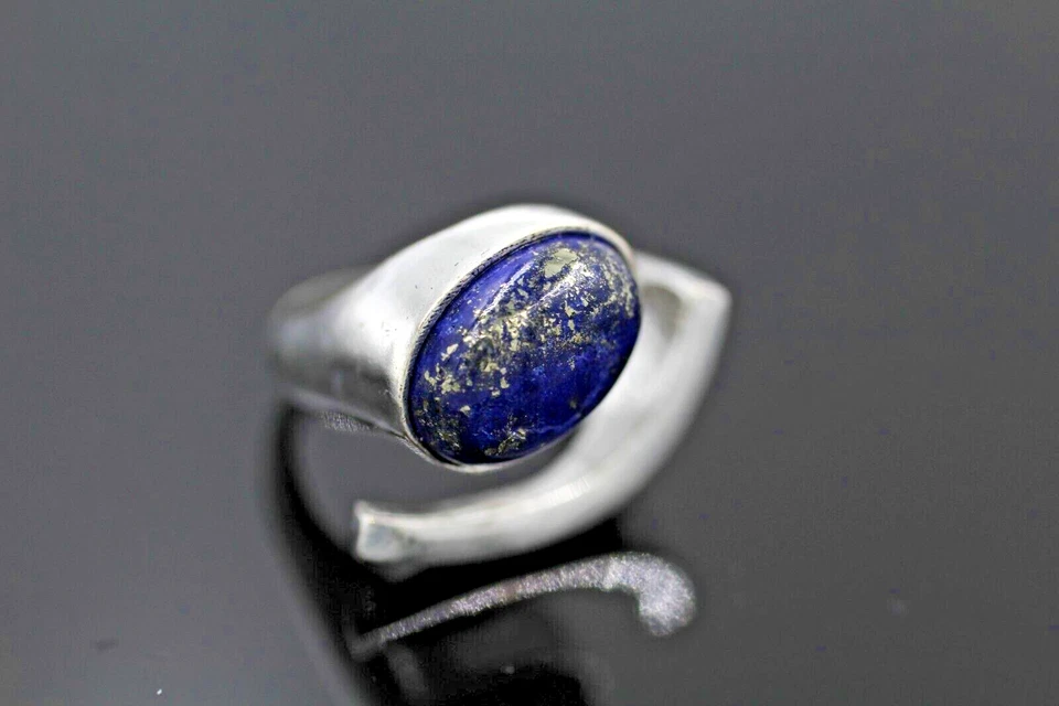 Кольцо из латуни с голубым лазуритом ретро этническое племенное ювелирное кольцо размер США»7 - Изображение 2 из 4