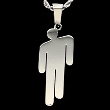 Billie Eilish Blohsh Necklace! Polished Stainless Steel Pendant + Steel Chain