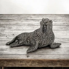 Vintage Pewter WALRUS Figure Currier 80's Figurine