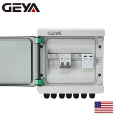 GEYA Solar PV Combiner Box Plastic 15A 2string 500DC Circuit Breaker Solar Panel