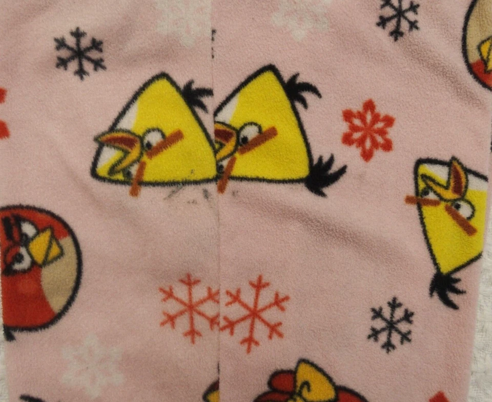 Calça lounge Angry Birds 14 16 meninas lã PJ JOGUE falhas sono rosa inverno neve - Imagem 2 de 4
