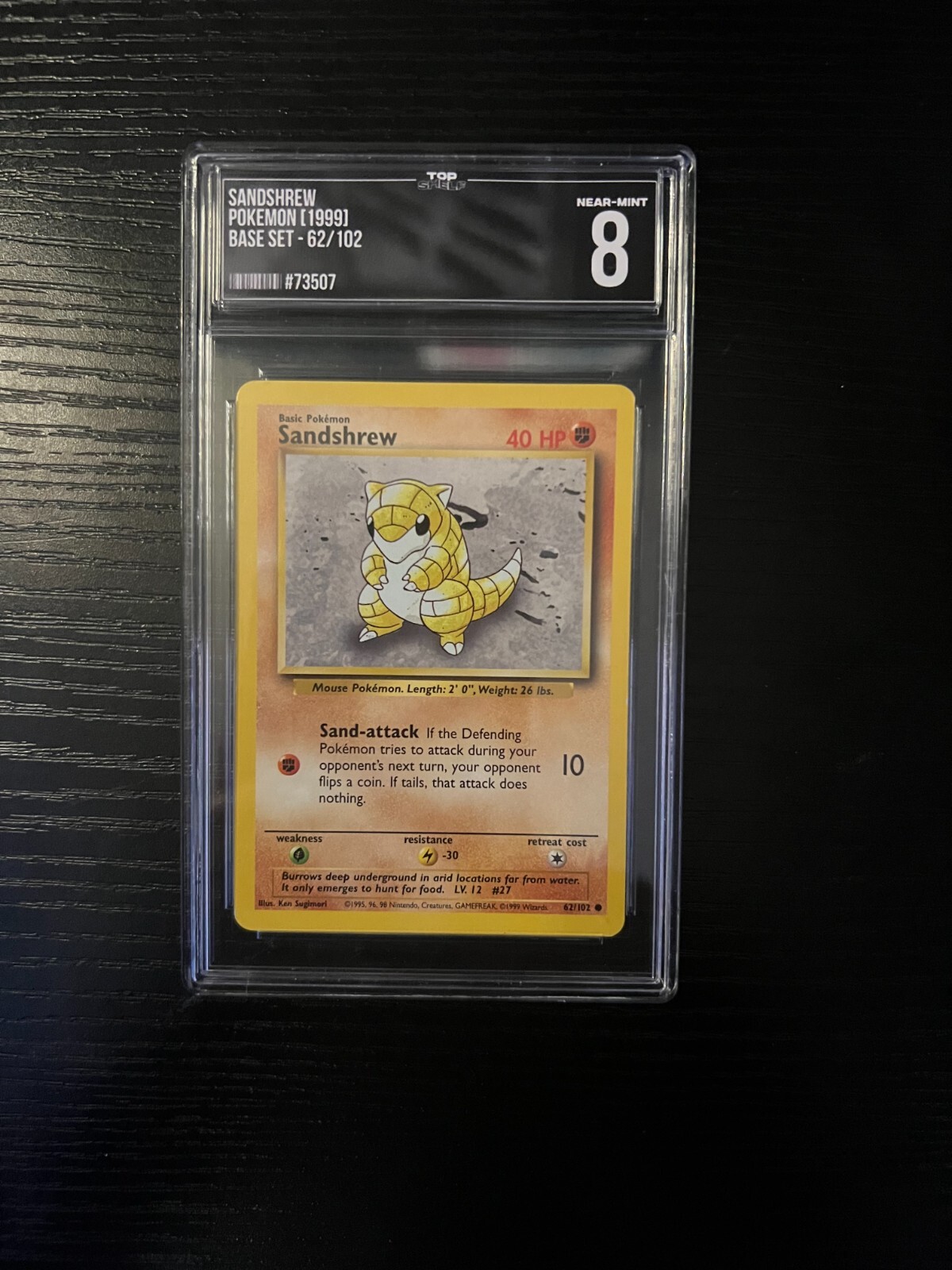 Vintage Sandshrew 062/102 Base Set Pokemon Card