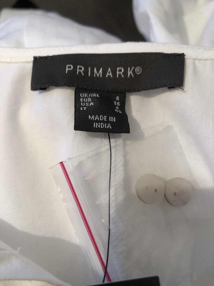 BNWT Ladies White Dress With Embroidery Collar By Primark (Size 8) | eBay UK