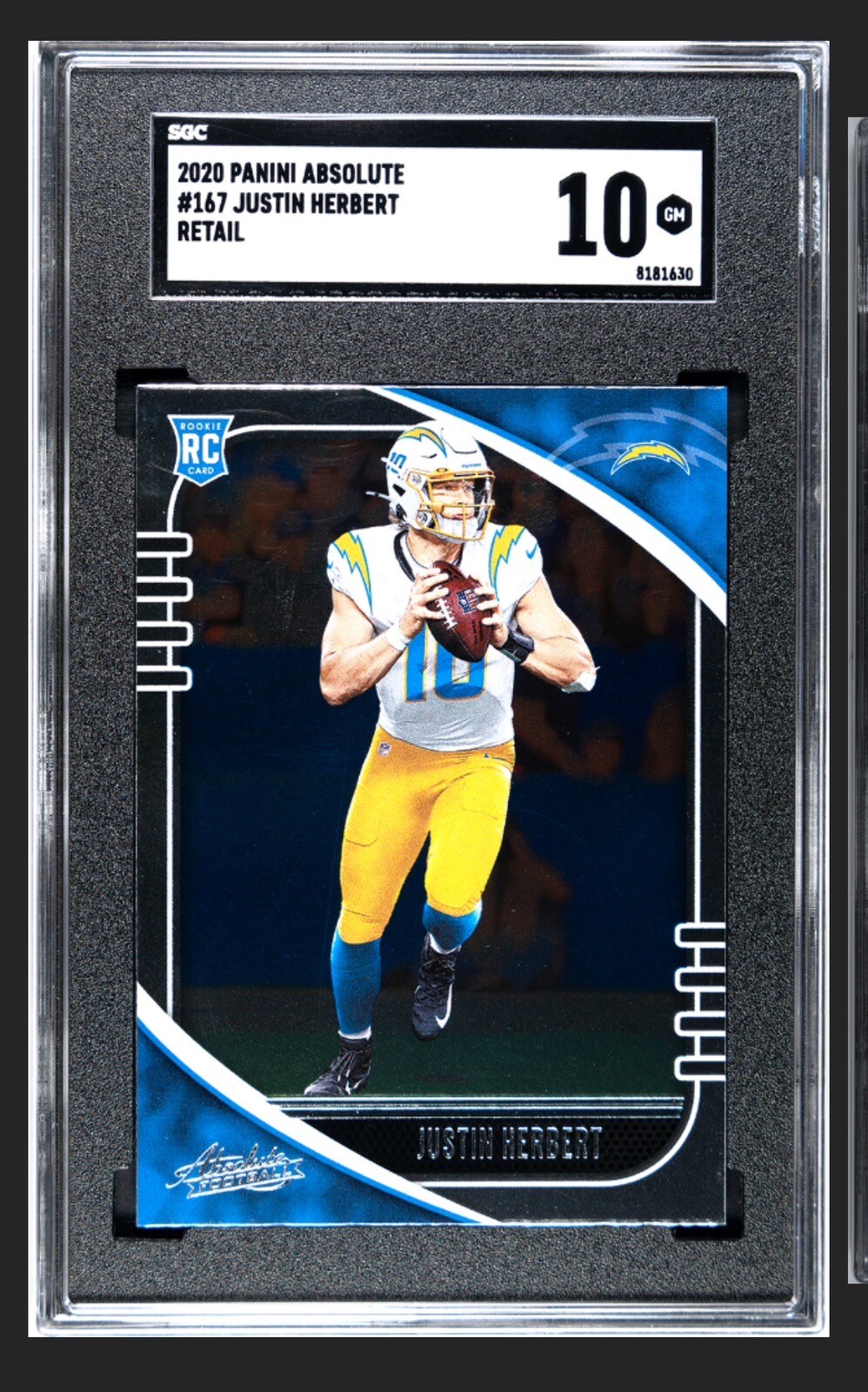 2020 Panini Absolute #167 Justin Herbert RC Rookie SGC 10 Gem Mint