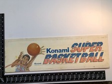 ARCADE GAME UPPER MARQUEE ORIGINAL SUPER BASKETBALL BY KONAMI GREAT GIFT!