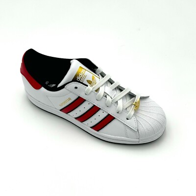 Kids Adidas Superstar J Sneaker IG7593, C. White/C. Black/B. Scarlet, MSRP $100