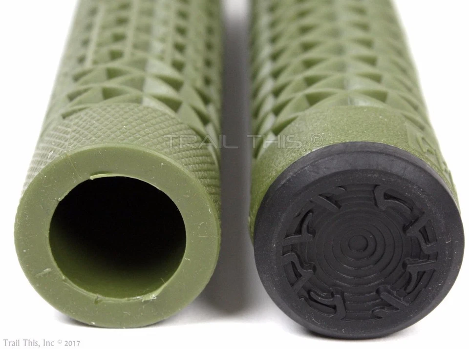 Empuñaduras sin bridas Cult X Vans patrón gofre BMX bicicleta/scooter ODI - verde militar Foto 3 de 3