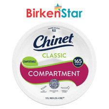 Chinet Classic Compartment Paper Plate, 10.38", 165 Count