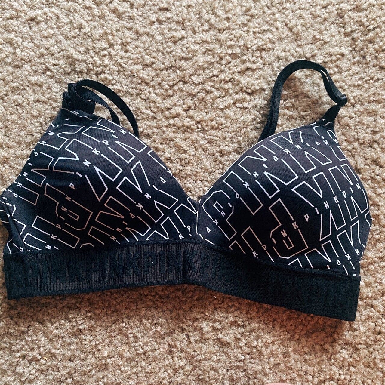black and white victoria’s secret pink sports bra siz… Gem