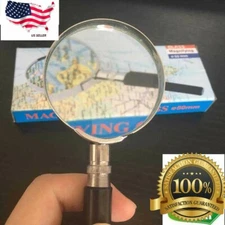 Magnifying Glass 6X Reading Magnifier HANDHELD 2" Glass Lens Jewelry Loupe Loop