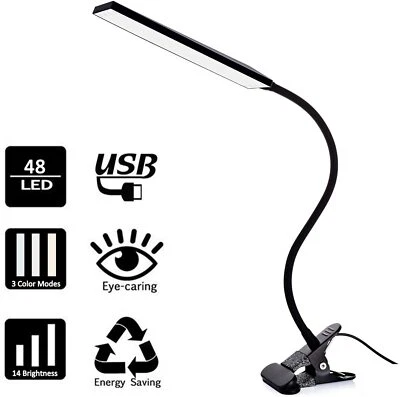 KOOTION LED Klemmleuchte dimmbar Schreibtischlampe Leselampe Flexibel USB Tisch-Lampe DE